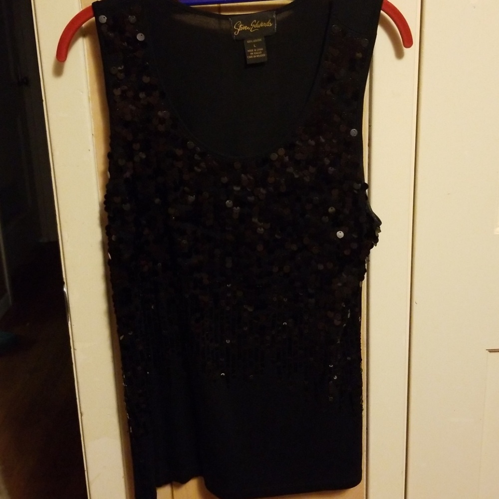 Black sequin tank